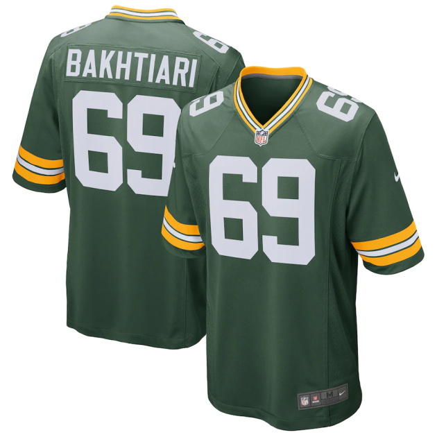 mens nike david bakhtiari green green bay packers game player jersey